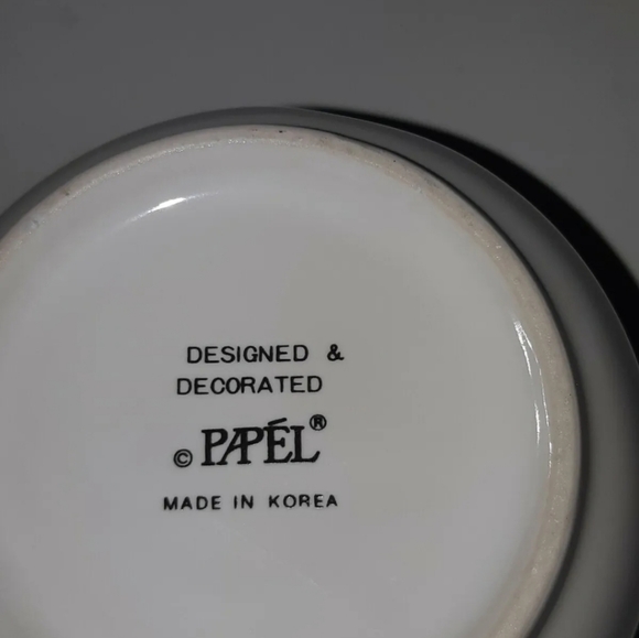 Vtg PAPEL HAND DECORATED CERAMIC TEA CUP MUG 3.5 inches tall Geraniums floral - Picture 5 of 5